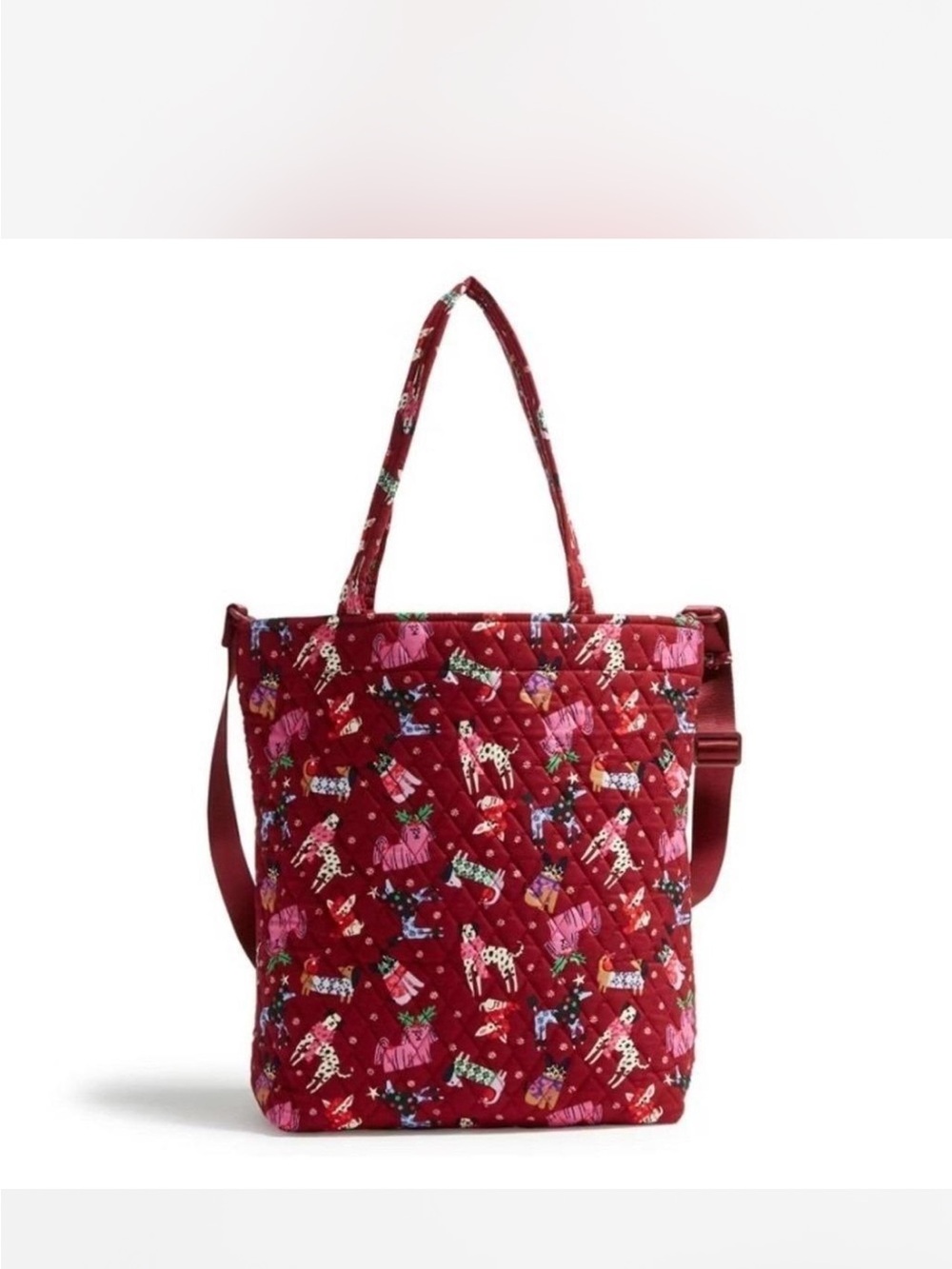 NWT Vera Bradley North South Tote Holiday Hounds
